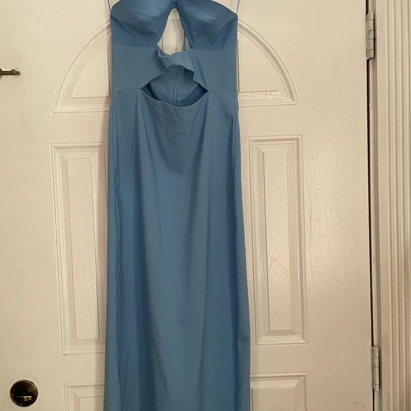Zara Dresses & Skirts - BABY BLUE ZARA DRESS WITH CUT OUTS AND HALTER TOP